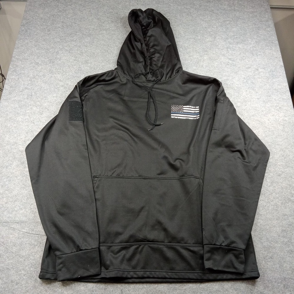 Rothco Hoodie Mens 3XL Black Thin Blue Line Flag Fleece Pullover Sweatshirt